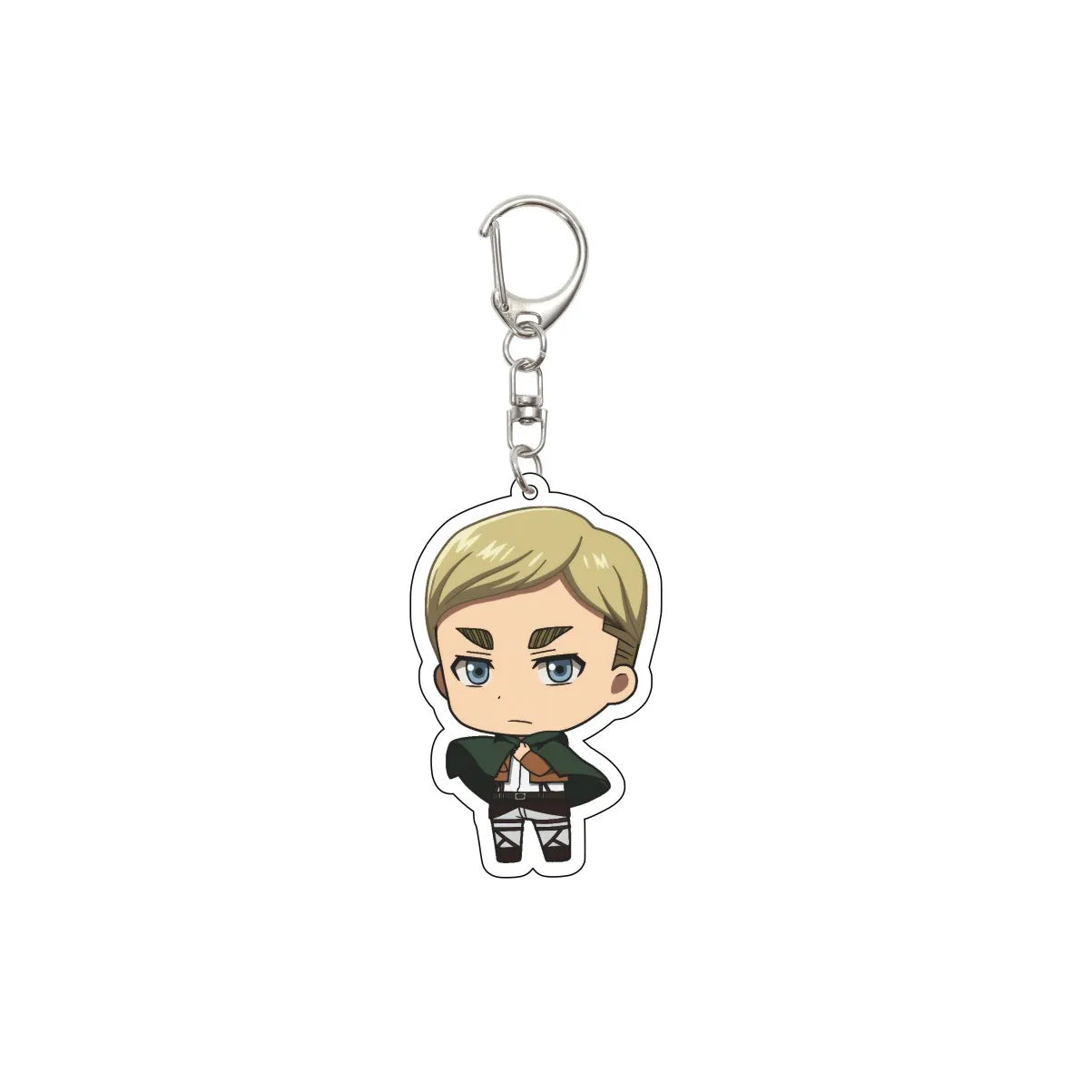 55MM Keychain Anime Attack on Titan Eren Jaeger Mikasa Ackerman Levi Ackerman Hanji Zoe Erwin Smith Acrylic Key Chain Cute Gifts