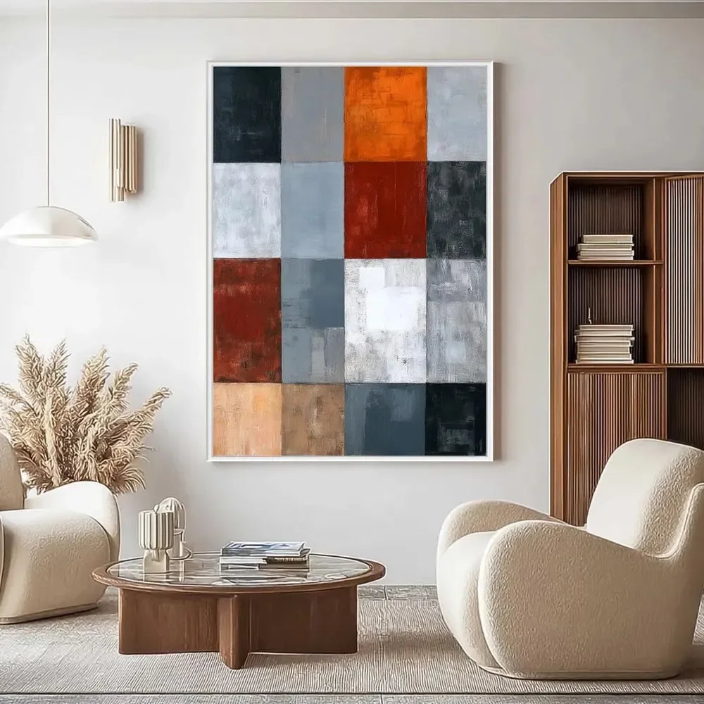 Mhemy Portrait Oil Painting Hand Painted on Canvas Large Wall Art Abstract Grey Textured Girl Art Painting Modern Wall Decor