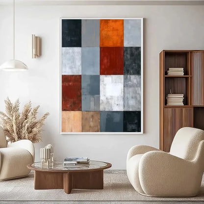 Mhemy Portrait Oil Painting Hand Painted on Canvas Large Wall Art Abstract Grey Textured Girl Art Painting Modern Wall Decor