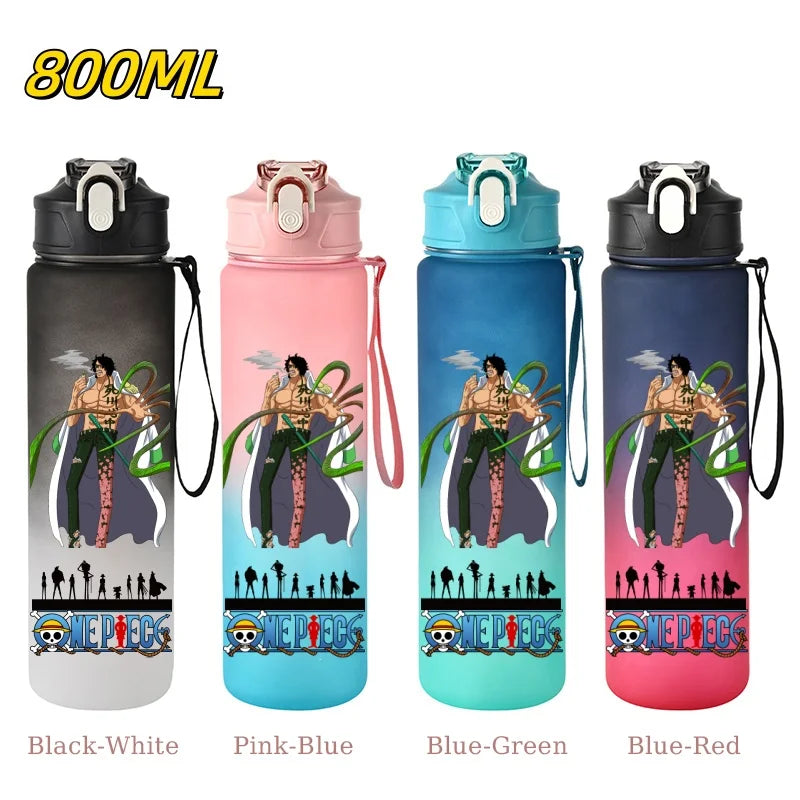800ML ONE PIECE Monkey D. Luffy Nico Robin Anime Straw Sport Water Bottle for Easy Carry Ideal for Fitness Sports Outdoor
