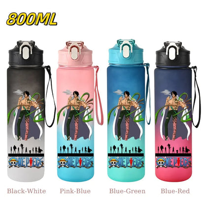 800ML ONE PIECE Monkey D. Luffy Nico Robin Anime Straw Sport Water Bottle for Easy Carry Ideal for Fitness Sports Outdoor