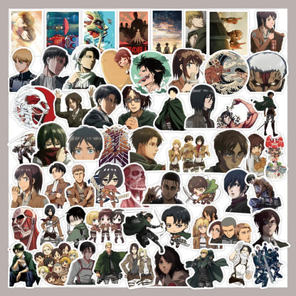 10/30/60pcs Attack on Titan Anime Stickers Cartoon Decal Kids Toy Skateboard Motorcycle Laptop Phone Bike Car Waterproof Sticker