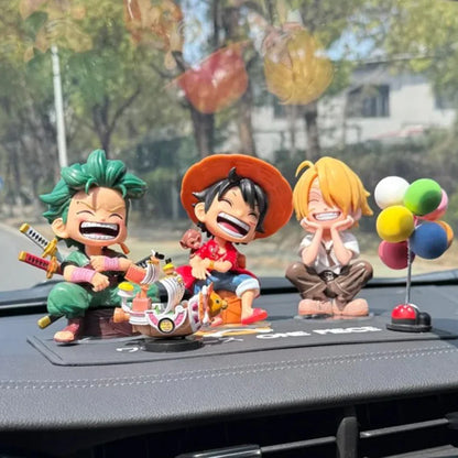 One Piece Anime Figure Sitting Laughing Luffy Action Figure Kawaii Sanji Zoro Ace Yamato Figurine Collection Toy Doll Gift Model