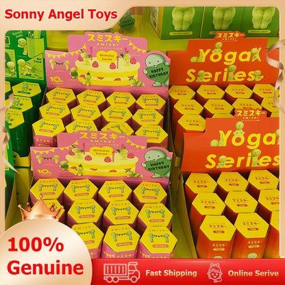 Sonny Angel Mini Figure Smiski Birthday Sunday Living Yoga Work Bath Hippers Moving Series Mystery Surprise Blind Box Toys Gifts