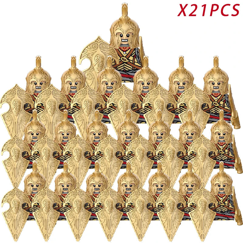 Lord Rings Elves Orcs Army Dwarf Rohan Mini Action Toy Figures Building Blocks Assembly Toys for Kids Birthday Gift