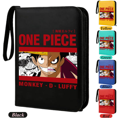 400pcs Anime ONE PIECE Zipper Card Album Book Collection Card Storage Folder Hold Zoro Luffy Game Cards Binder Holder Protector