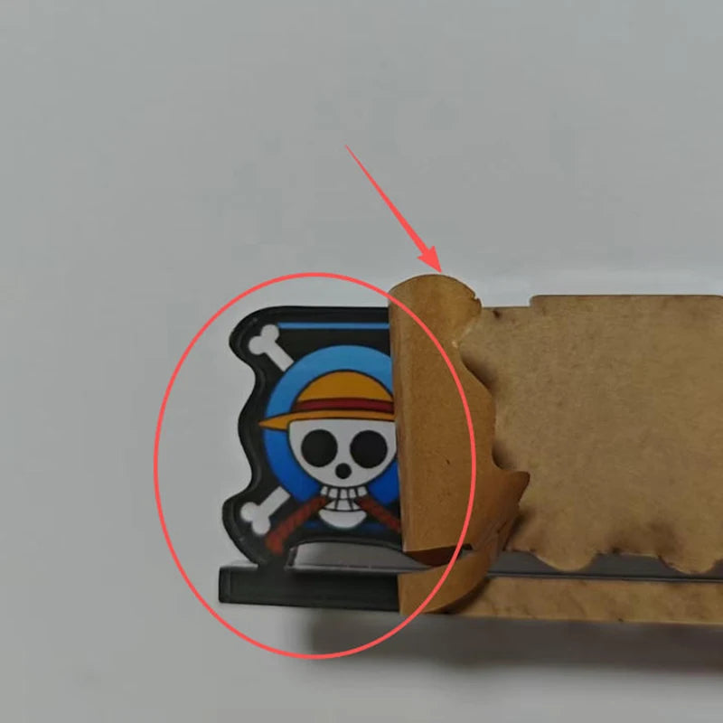 ONE PIECE Anime Logo 4*9.5cm Surface Film Back Glue Tearable 2 Style Action Figure Model Matching