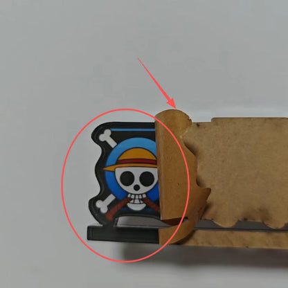 ONE PIECE Anime Logo 4*9.5cm Surface Film Back Glue Tearable 2 Style Action Figure Model Matching