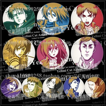 Attack on Titan Badge Levi Ackerman Mikasa Ackerman Erwin Smith Hange Zoe Ymir Goddess Pin Brooch Accessory Keychain Anime