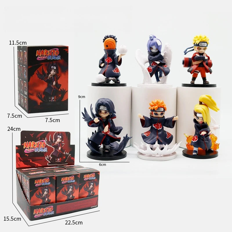 2026 new anime mini humanoid doll Naruto Xiao assembled blind box PVC character surprise mysterious box model ornaments toy gift