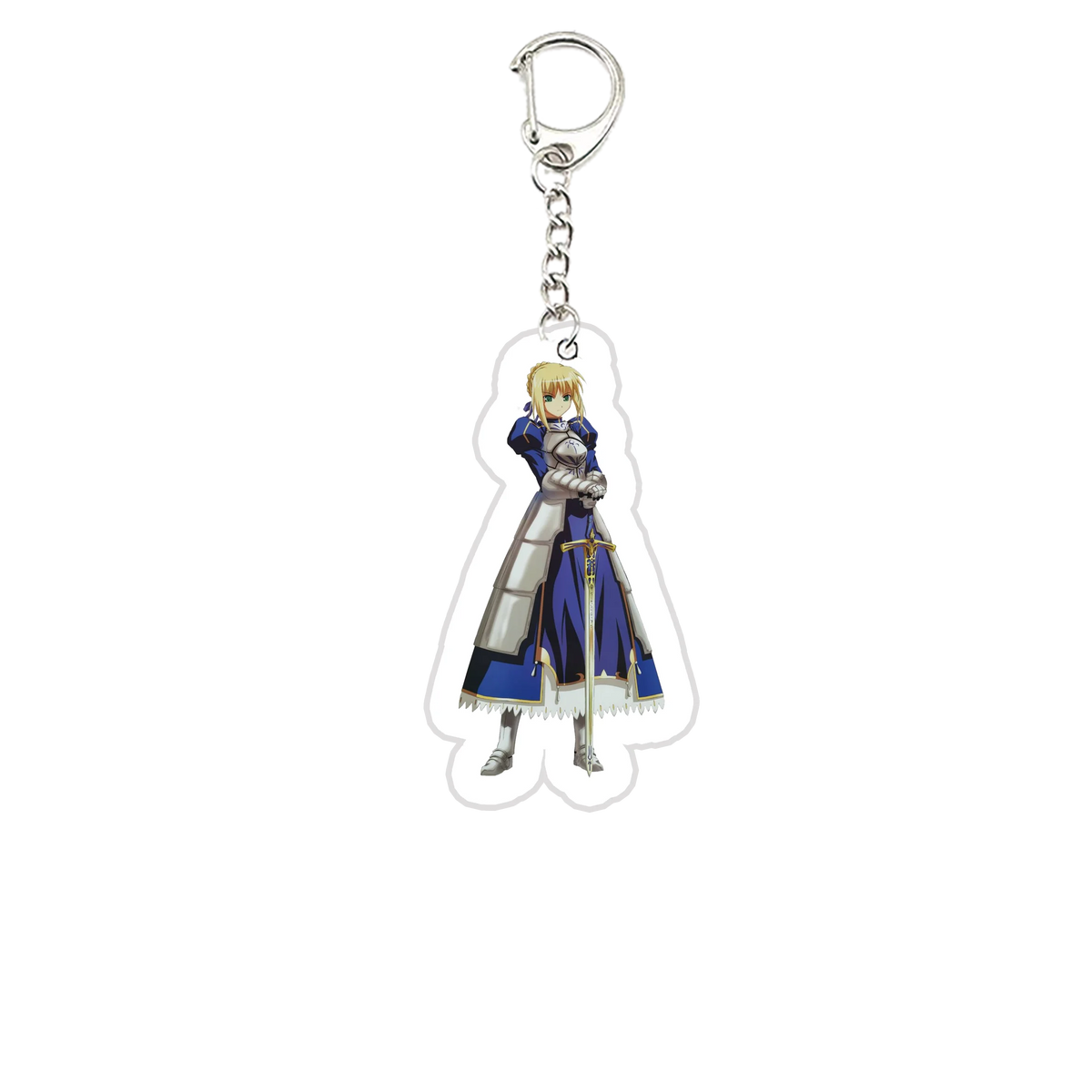 Acrylic Fate Stay Night Keyring Key Chains Cute Artoria Pendragon Saber KeyChain Pendant KeyRing for Accessories Bag Fans Gifts