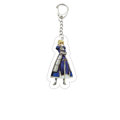 Acrylic Fate Stay Night Keyring Key Chains Cute Artoria Pendragon Saber KeyChain Pendant KeyRing for Accessories Bag Fans Gifts