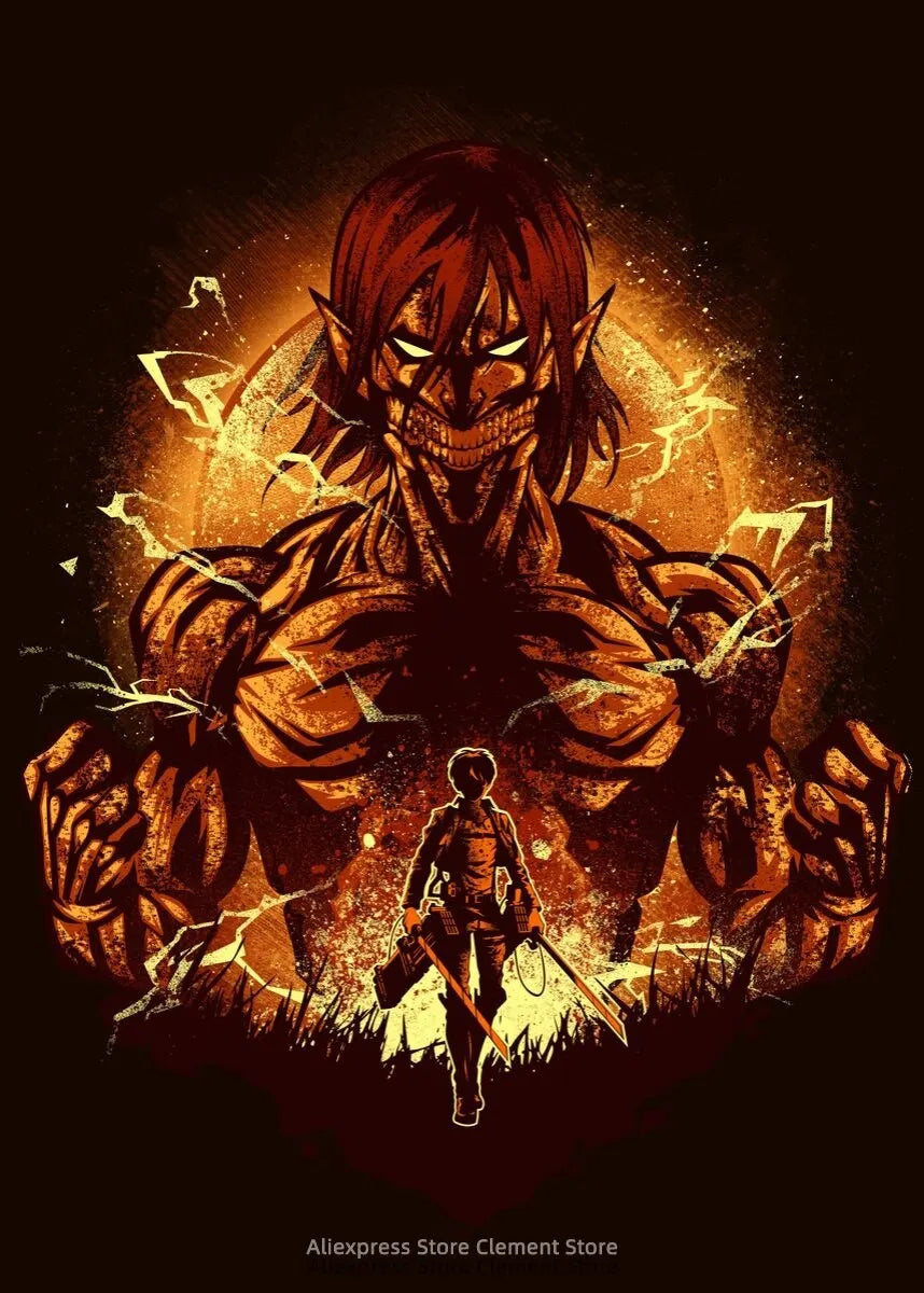 Shingeki no Kyojin Eren Yeager Attack on Titan Anime Poster  Canvas Prints  Wall Decor