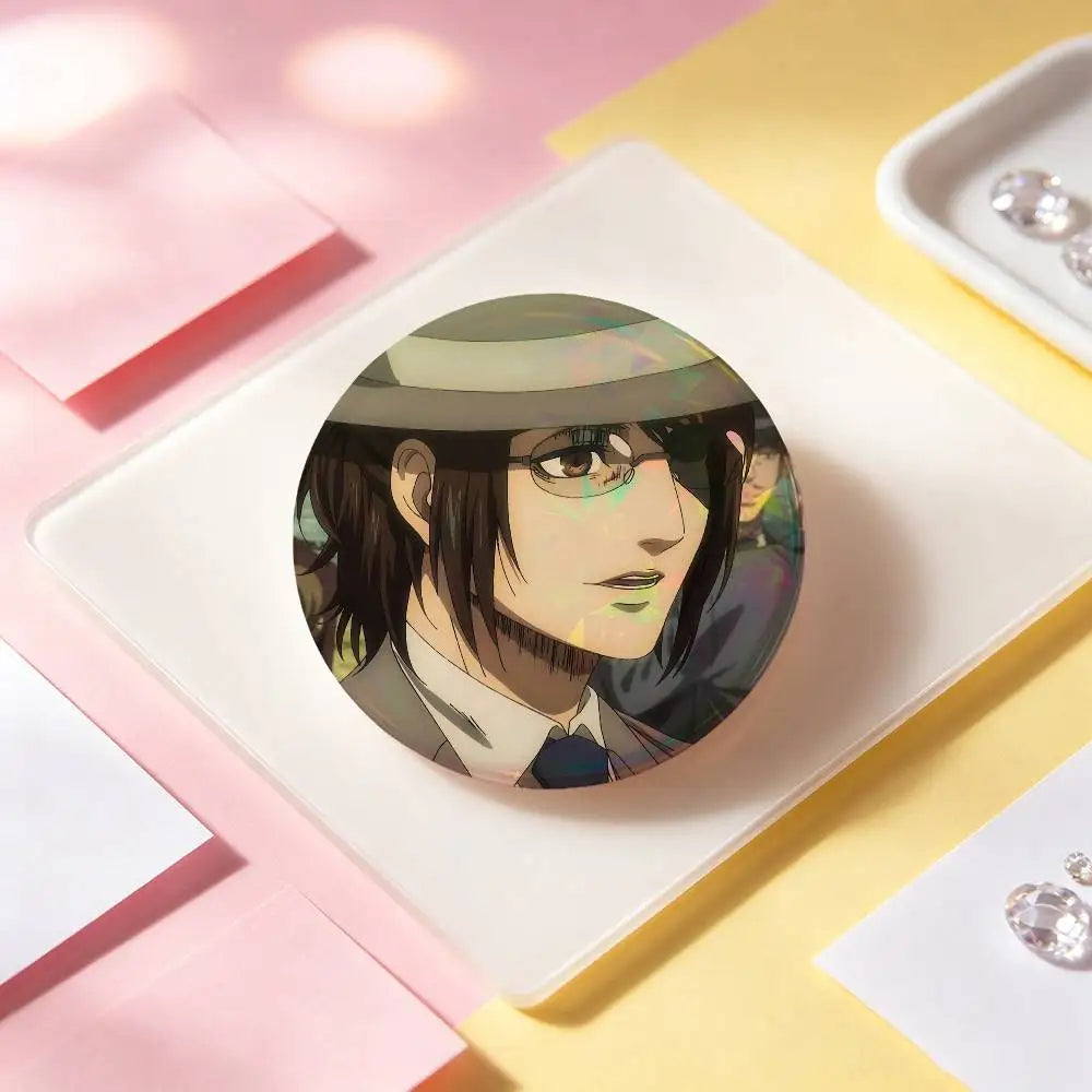Hange Zoe Attack On Titan Anime Badges Button Round Creative Pin Brooch Badge Bag Decor Accessories Fans Collect Friends Gifts