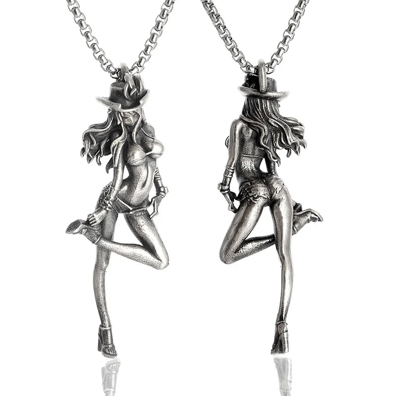 Anime Mecha Girl Pendant Necklace