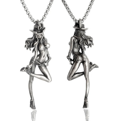 Anime Mecha Girl Pendant Necklace
