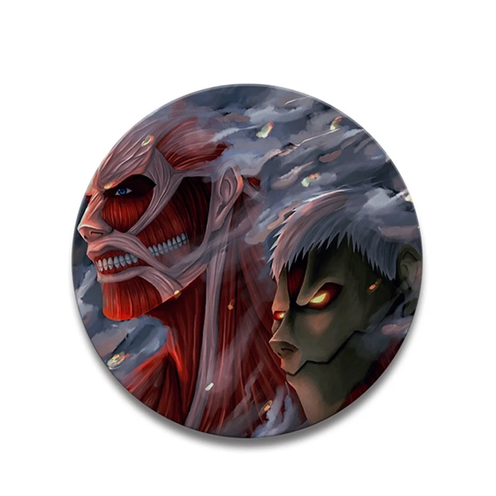 58mm Anime Attack on Titan Eren Jaeger Mikasa Ackerman Erwin Smith Cosplay COSTUME Badge Pin SPTE Tinplate Brooch Prop Xmas Gilf