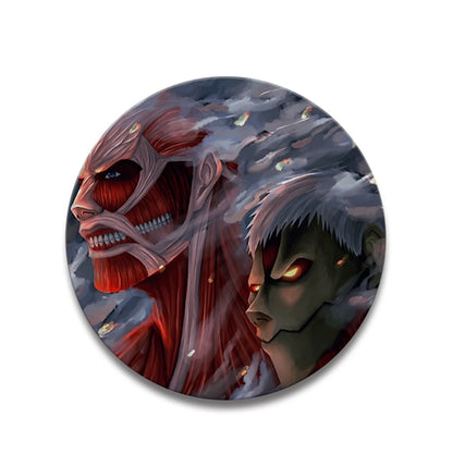 58mm Anime Attack on Titan Eren Jaeger Mikasa Ackerman Erwin Smith Cosplay COSTUME Badge Pin SPTE Tinplate Brooch Prop Xmas Gilf