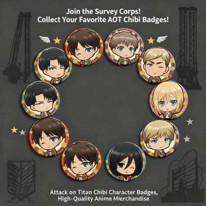 Attack on Titan Anime Badge 58mm C Style Anime Merchandise Gift Pin Mikasa Levi Poster Collectible Fan Art Cosplay Accessories