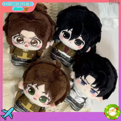 Attack on Titan Fan Made 10cm Doll Levi Eren Mikasa Hange Plush Pendant Mini Stuffed Toy Backpack Keychain Collectible Gift