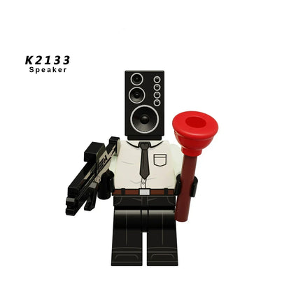 New KDL DJ Upgrade War-Damaged Skibidi Toilet Man Figures Anime Block Toys TvMan Titan Bricks Model Toy For Kid Birthday Gift