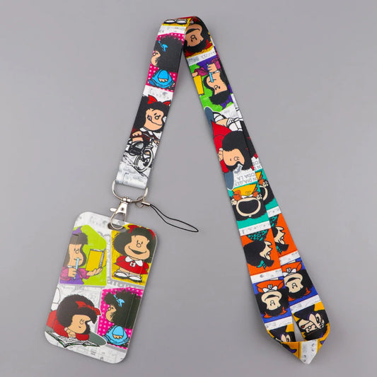 Anime Girl Lanyard Credential Holder