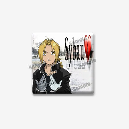 Fullmetal Alchemist Edward Elric Square Pin – Cartoon Enamel
