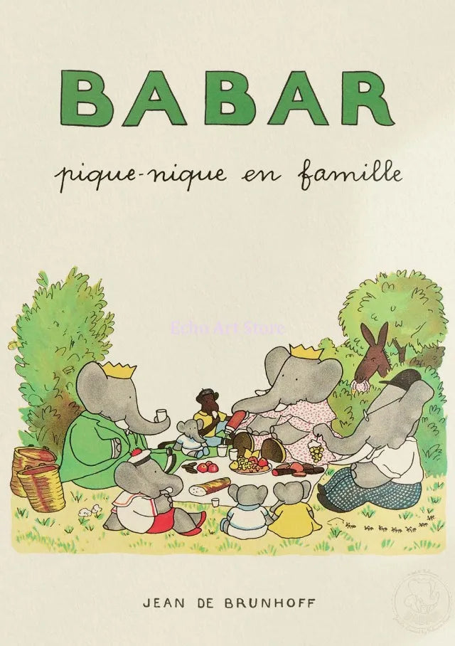 Babar Family Car Canvas Poster