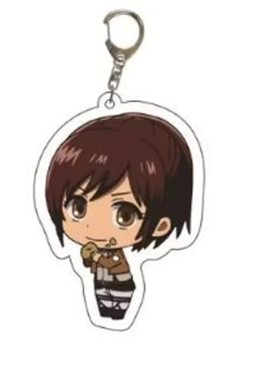 6Cm Acrylic Keychain Bag Pendant for Attack on Titan Eren Erwin Hange Cartoons Backpack Decoration Pendant Cute Anime Fan Gift