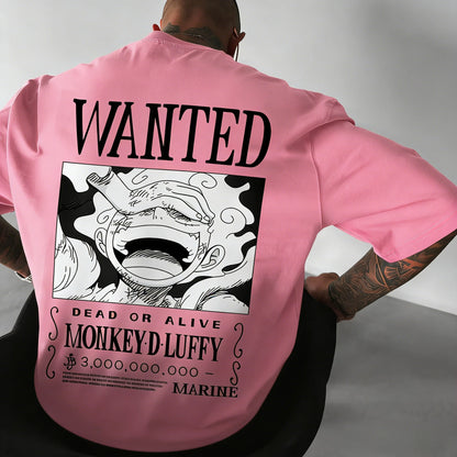 ONE PIECE Anime Luffy GEAR 5 Printed Cotton T-shirt Men's and Women's Summer New Street Hip Hop Loose Casual Parent Child Top