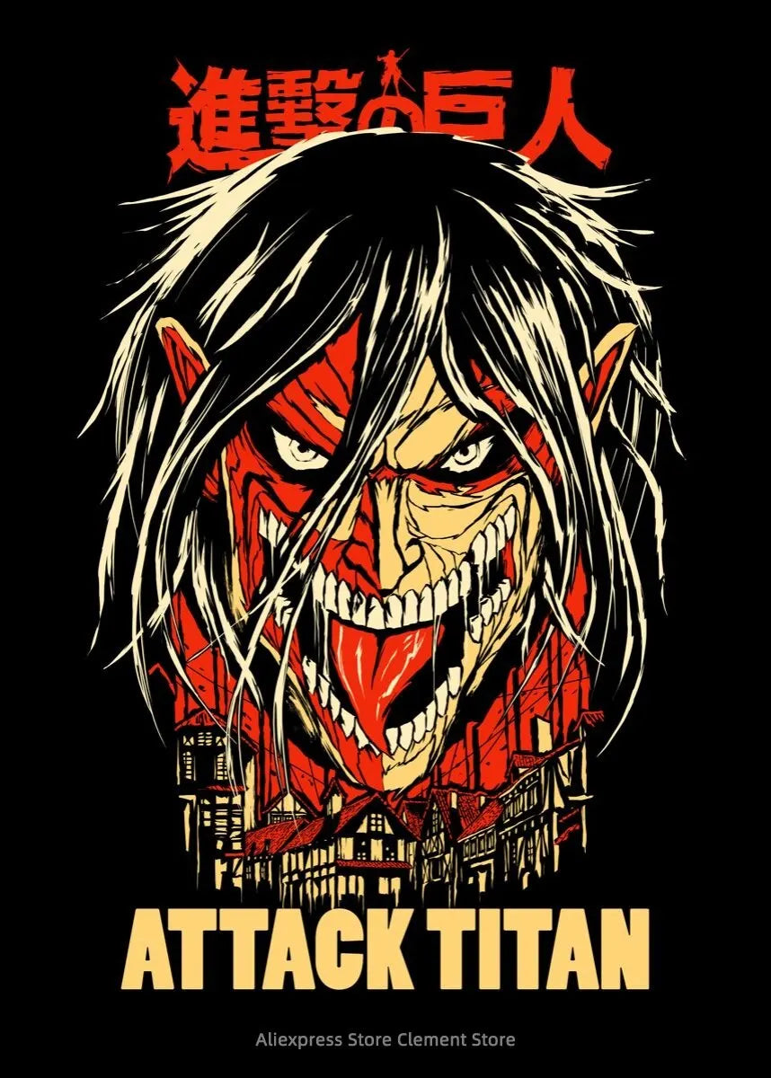 Shingeki no Kyojin Eren Yeager Attack on Titan Anime Poster  Canvas Prints  Wall Decor