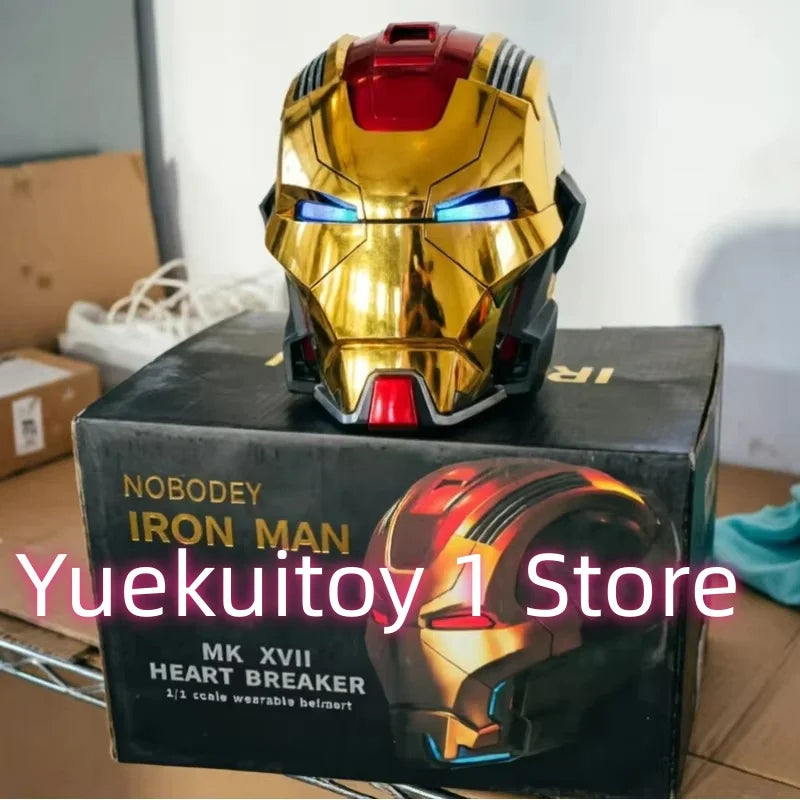 Wearable Iron Man Mk5 Helmet Toy with Arm Cannon Role Play Gift for Fans Transformers Bumblebee & Green Goblin Designs