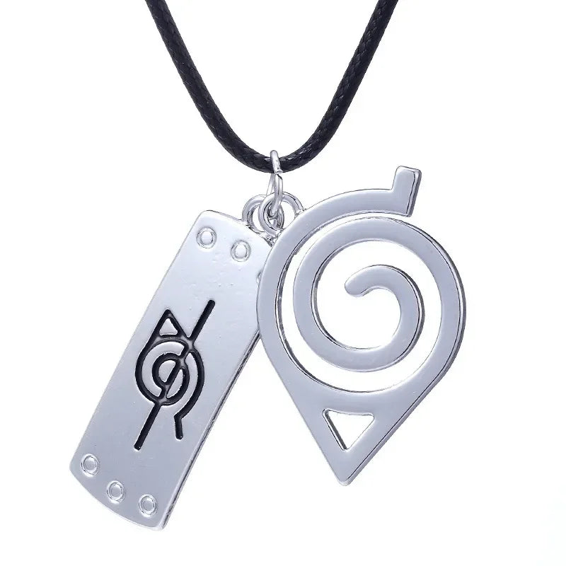 Hot Anime Konoha Necklace Akatsuki Red Cloud Pendant Uzumaki Anime Accessories Keychain Cosplay Akatsuki Itachi Cartoon Jewelry