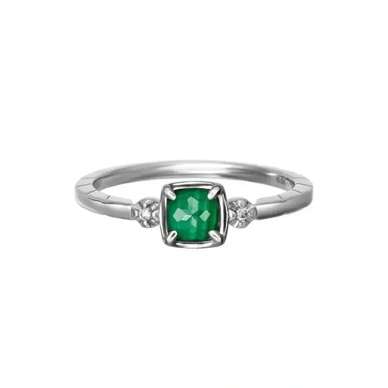 Fashion Attack on Titan Levi Character Image Rings Woman Anime Accessories Green Zircon Silver Color Ring Man Cosplay Jewelry