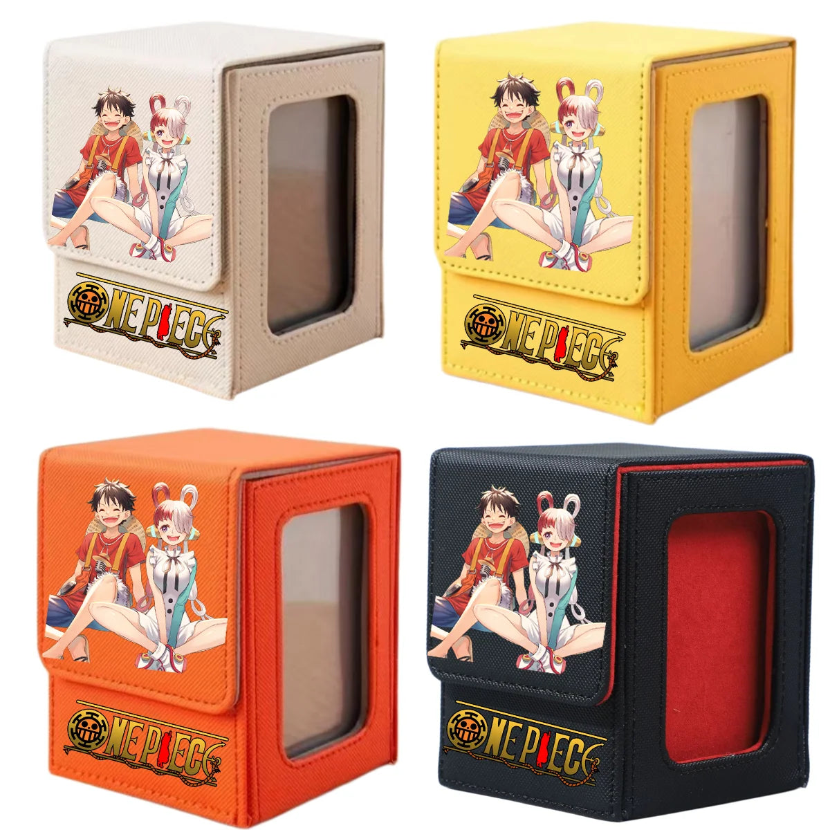 ONE PIECE Luffy Zoro Trading Card Deck Box with Window Cartoon Magnetic Closure Game Card Deck Holder Jewelry Organiser Case