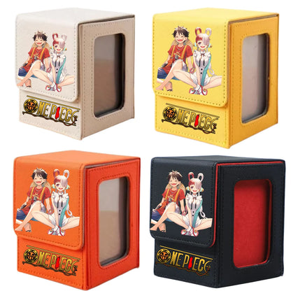 ONE PIECE Luffy Zoro Trading Card Deck Box with Window Cartoon Magnetic Closure Game Card Deck Holder Jewelry Organiser Case