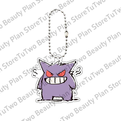 Creative Anime Pocket Monster Gengar Charizard Umbreon Cartoon Acrylic Keychain Decoration 5cm Keyring Charm Birthday Gifts Toys