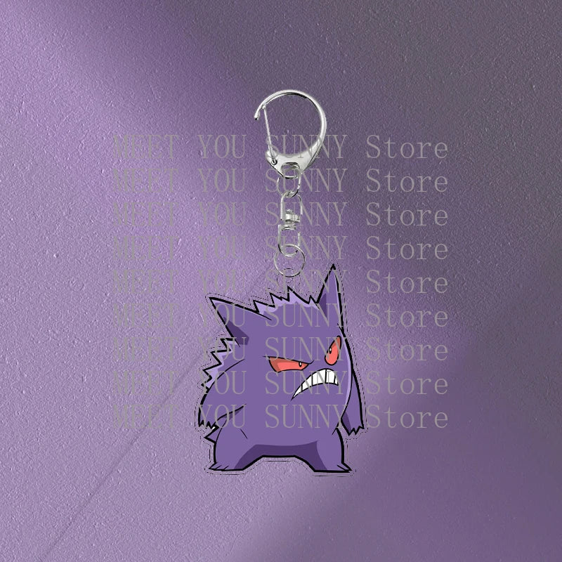 Anime Gengar Acrylic Keychain Pocket Monster Cartoon Kawaii Figure Creative Backpack Charm Pendant Toy Students Accessories Gift