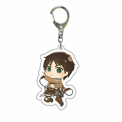 Attack On Titan Anime Peripheral Acrylic Figure Display Keychain Pendant Eren Mikasa Levi Creative Decorative Gift Accessories