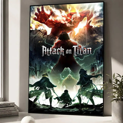 Anime Attack On Titan Eren Yeager Poster Peel And Stick Wall Art PP Waterproof HD Bedroom Living Room Home Decor Gift
