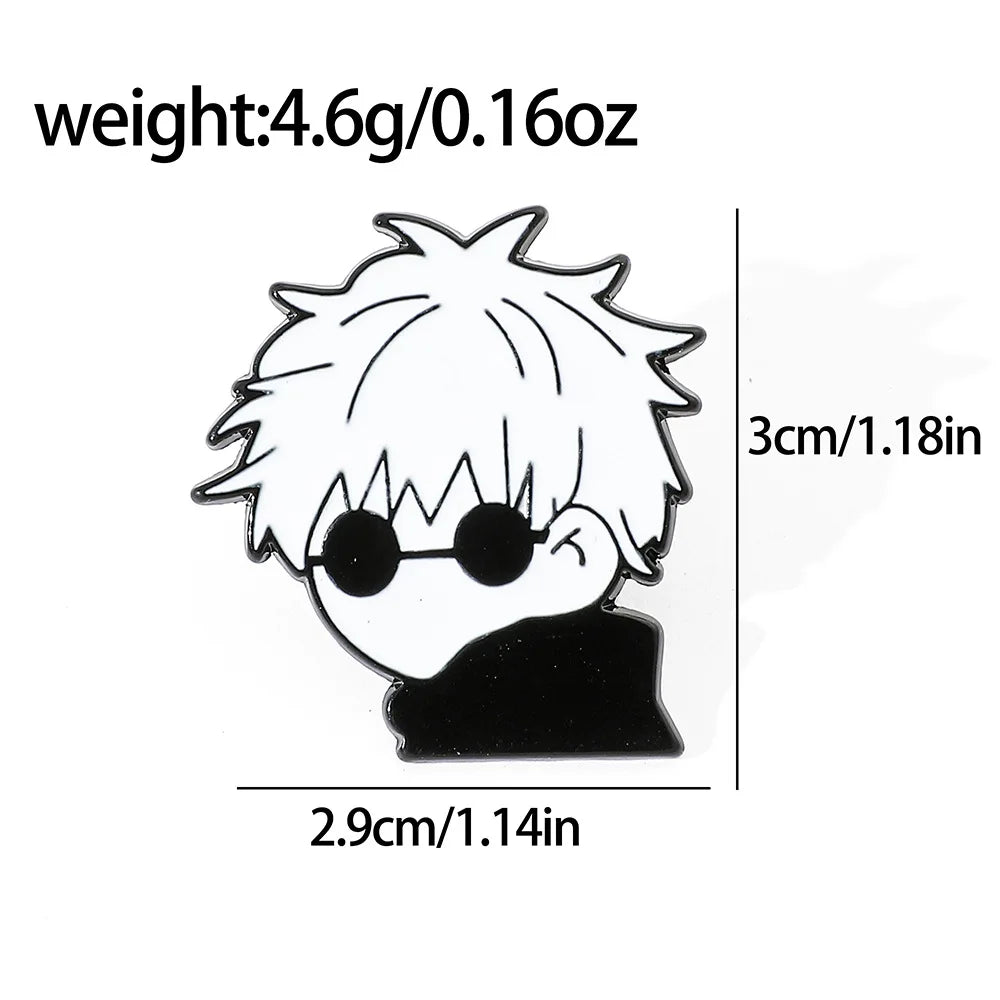Gojo Satoru Cats Enamel Pin Kawaii Anime Role Eye Mask Cute Manga Brooches Badge Jujutsu Kaisen Anime Accessories For Backpack