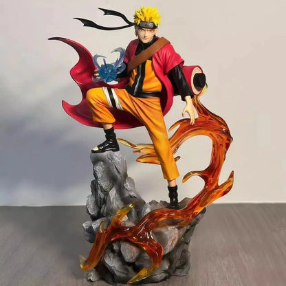 Naruto Anime Figure Uzumaki Naruto Uchiha Sasuke Action Model Pvc Statue Desktop Ornament Collection Toys Gift 23CM