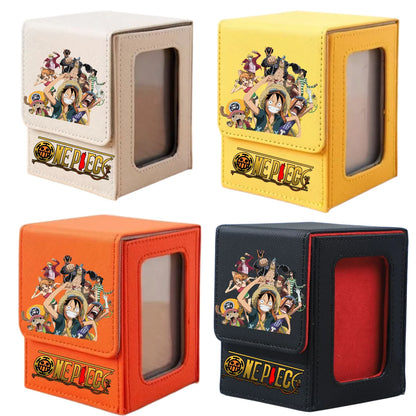 ONE PIECE Luffy Zoro Trading Card Deck Box with Window Cartoon Magnetic Closure Game Card Deck Holder Jewelry Organiser Case