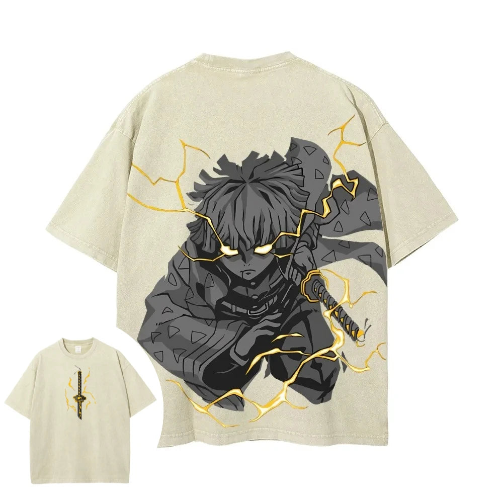 Demon Slayer Zenitsu Washed T-Shirt