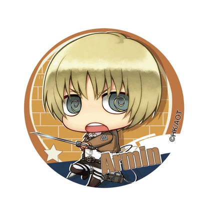 Attack on Titan Eren Jager Armin Arlert Rival Ackerman Hanji Zoe China Official Authorization Qver. Character Badge