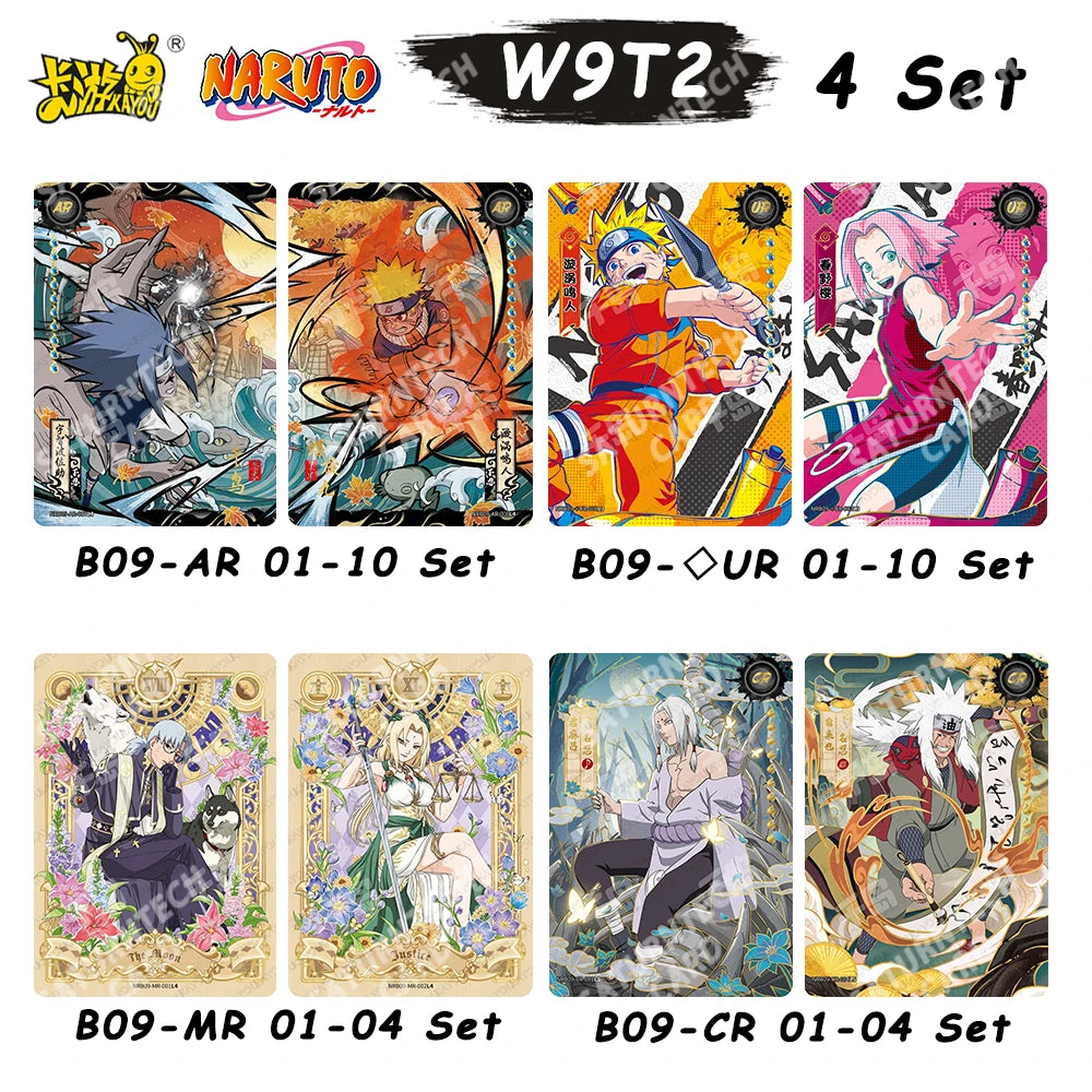 Kayou Naruto Card Set AR CR MR UR PTR SSR SR R T2W9 T4W8 Full Series Uzumaki Sasuke Hinata Uchiha Anime Collection Cards Toy Gif