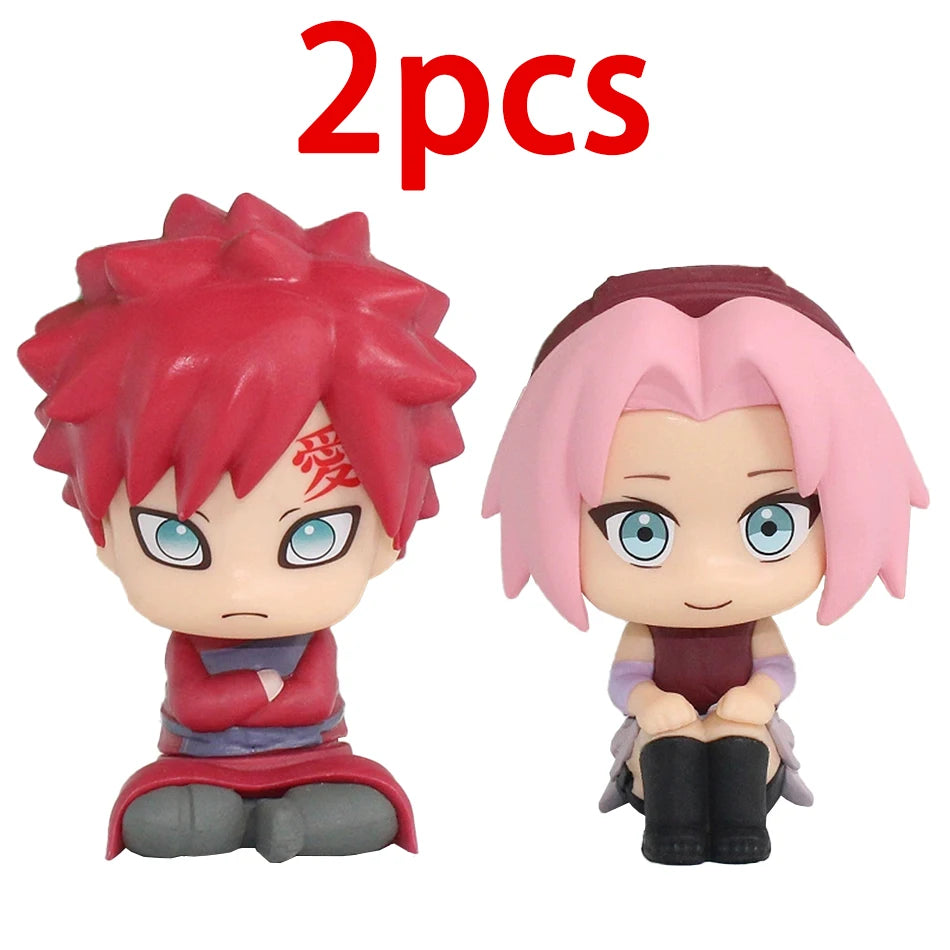 8pcs Set Anime Naruto Figure Kakashi Sasuke Uchiha Itachi Gaara Haruno Sakura Action Figural Q Version PVC Model Kids Toys Gift