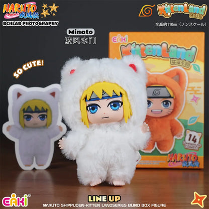 In Stock Genuine EAKI Naruto Shippuden KittenLand Vinyl Series Third Blind Box Plush Figurine Model Toys Collection Present