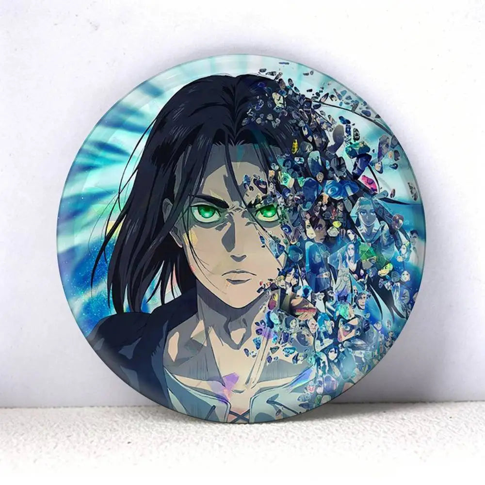 Attack on Titan Eren Yeager Anime   75mm 44mm 25mm Brooch Backpack Hat Pins Accessories Toys Badge
