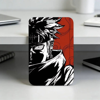 Anime N-NARUTO Akatsuki Itachi Sharingan Transparent Card Holder Employee Plastic Slide Cover Lanyard Work Business ID Bag Bus